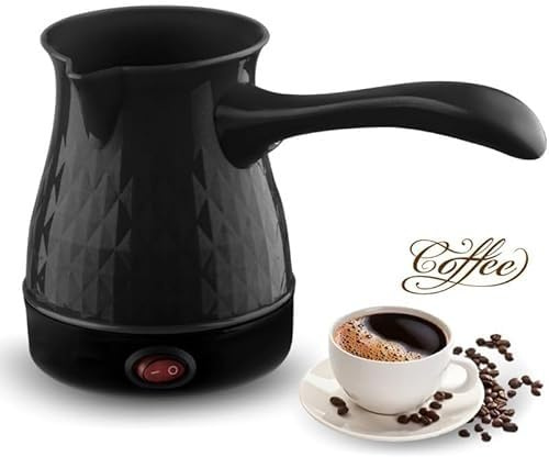 Turkish Coffee Maker, 600ml Portable Electric Turkey Coffee Pot Stainless Steel Arabic Greek Turkish Coffee Maker, Anti Scald Tea Maker Kettle Coffee Machine