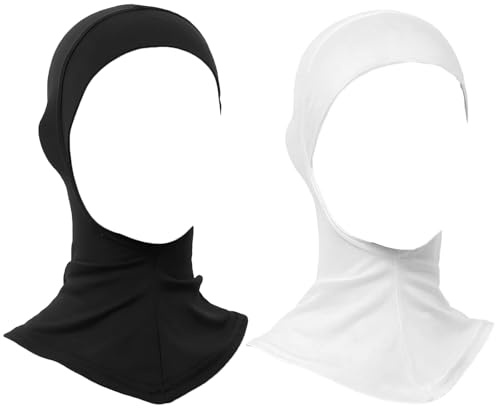 SUNTRADE Hijab Cap für Damen, 2er-Pack, verstellbarer Turban mit vollständiger Halsabdeckung, dehnbar