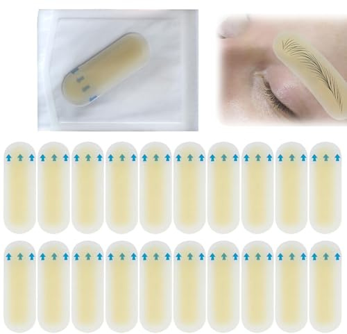 Eyebrow Stencil Kit, 20PCS Disposable Eyebrow Tattoo Practice Skin for Women & Beginners, Brow Mapping Tape Strips, Practice Bandage Ideal for Precision Brow Design
