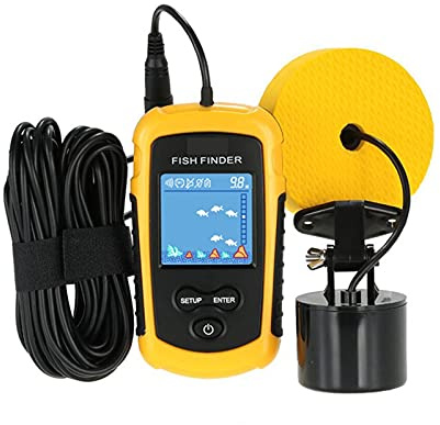 HEALBYBLE Sonar Portable de 100 m LCD Fish Funters Outils de pêche Echo Sondeur Fisher Finder Screen Coloré,Rechargeable Longue DuréE