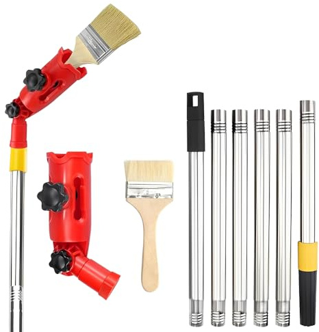 Extendable Paint Brush, 1.8M Multi-Angle Paint Brush Extender Holder, Universal Paint Brush Extension Pole for High Ceiling, Paint Roller Extension Pole fits Most Rollers Brush Scrapers
