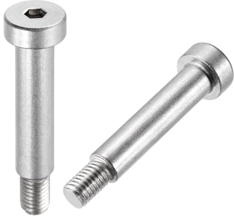 sourcing map Lot de 2 boulons à épaulement en acier inoxydable 304 de 10 mm de diamètre d'épaule de 45 mm de longueur d'épaule M8 x 1,25, boulons à douille hexagonale pour machines de moulage par