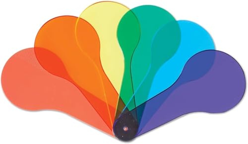 6Pcs Colorful Paddles, Transparent Color Paddles, Color Learning, Optics Color Filter Plate Montessori Educational Science Educational Painting Color Drawing Cognition
