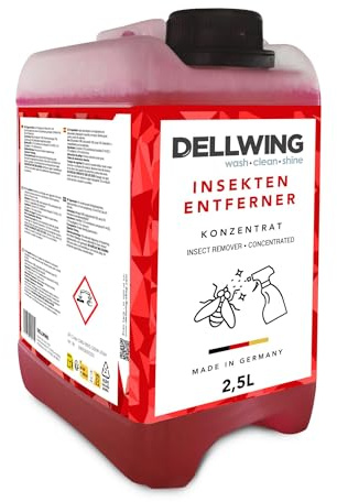 DELLWING Detergente per Insetti concentrato 2.5 l, rimuovi Insetti per Auto, per Vernice, Vetro e plastica, Ideale per Il pretrattamento Prima del Lavaggio, Made in Germany