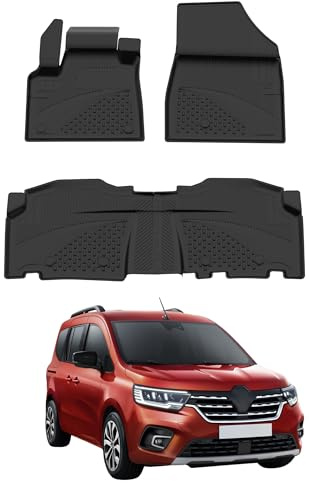 Fußmatten Automatten kompatibel mit Renault Kangoo 2021-2026 | 4.5D Premium TPE Gummi Antirutsch Gummimatten Wasserdicht Car Auto Matte Schwarz