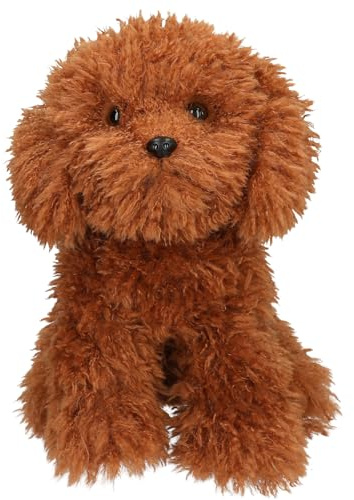 Depesche 14057 TOPModel Fur Ever Friends - Kuscheltier Hund Teddy, mit lockigem Fell in Dunkelbraun, ca. 30 cm großes Plüschtier