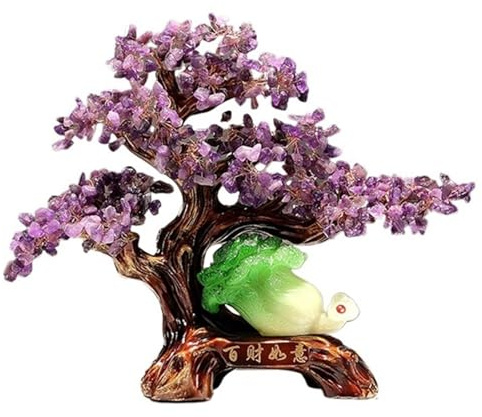 KXQYIKYI Kristall-Geldbaum Kristall-Geldbaum Feng Shui Statue Reichtum Dekoration | Glücksbaum, Edelsteinbaum für Heim- und Bürodekoration, spirituelle Verzierung, Feng Shui-Edelsteinbaum, Gold