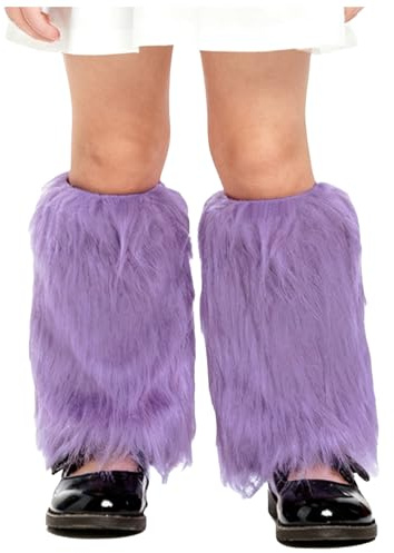 RUNQHUI Mädchen Kunstpelz Beinstulpen Fell Beinwärmer Plüsch Winter Stulpen Für Winterwärmer Karneval Fasching Mottoparty Verkleidung Kostüme Zubehör