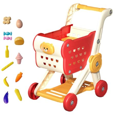 Carrello per – Carrello per bambini piccoli set di cibo per gioco | Attività di apprendimento prescolare, cucina, giocattoli educativi interattivi per, gioco di ruolo,