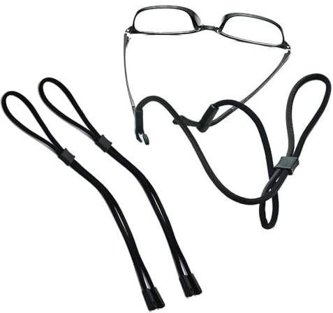 Plomveriq 3 Pcs Secure Glasses Cord, 3pcs Secure Glasses Cord, Universal Eyeglass Strap Chains Cords, Sports Glasses-String Strap, Comfortable Eye Wear Accessory for Men & Women Kids Adult (Black)