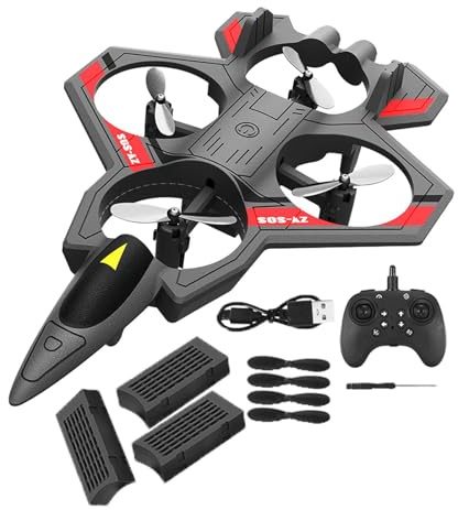 TAIZhiChen Avion de Chasse Radiocommandé, Avion de Combat Téléguidé, Modèle Volant Télécommandé avec Éclairage LED, Figures 360° et Vol Stable, Jouet Extérieur pour Adolescent, Black 3 Batteries