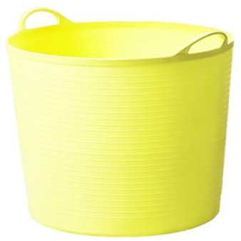 QUXVUIS Maniglia flessibile per vasca da 40 litri, grande cestino per vestiti sporchi, cesto per biancheria, cestino per giocattoli, secchio, secchio per giocattoli, Giallo