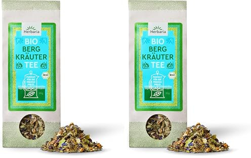 Herbaria Teemischung Bergkräutertee bio 30g - 100% Bio-Kräutertee - natürlicher würzig-vollmundiger Geschmack & nur natürliche Zutaten - klimaneutral produziert & plastikfreie Verpackung