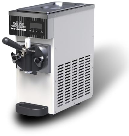 Gelatiera soft con vasca refrigerata funzione autopulente gelatiera da banco di qualità professionale con display LCD(White)