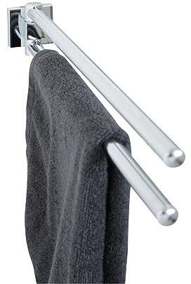 Fackelmann 2er Handtuchstange MARE, zweiarmiger Handtuchhalter, Handtuchreling (Farbe: Silber), Menge: 1 Stück, Sonstige
