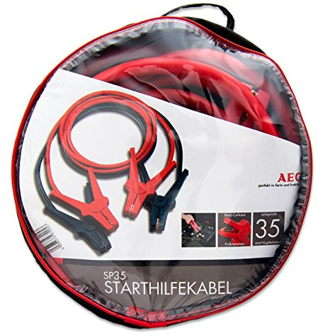 AEG Starthilfekabel SP 35 Alu-Tec, für 12 Volt und 24 Volt, in Aufbewahrungstasche, DIN 72553