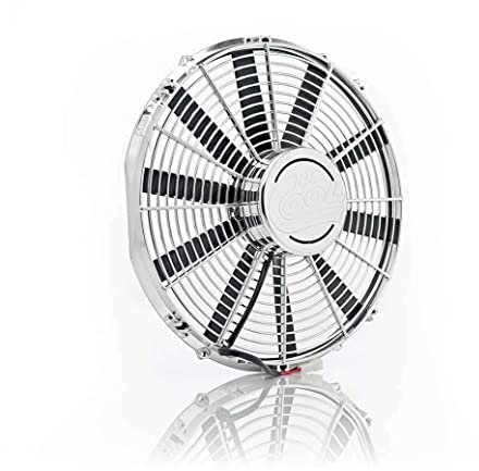 Be Cool 75034 16 Chrome Plated High-Torque Electric Pusher Fan