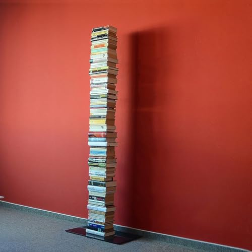 Radius Design Booksbaum Single Stand Groß Schwarz – Standregal aus pulverbeschichtetem Stahl, 170,5 cm hoch, platzsparendes Bücherregal mit Fuß & Einlegeböden, modernes Design (735A)