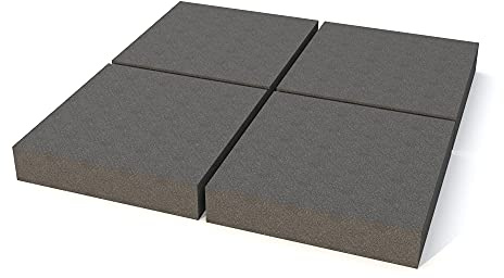 Akustikschaumstoff Breitbandabsorber glatt RG26-500mm x 500mm x 100mm - 4er Set 1m²