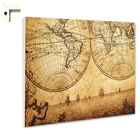 Magnettafel Pinnwand Weltkarte Globus Antik Größe 60 x 40 cm