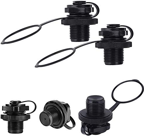 Helonge 4 Pcs Inflatable Boat Air Valve, Replacement Inflatable Boat Valve Plug, One-Way Air Valve for Inflatable Boat, raft, Rubber Dinghy, etc