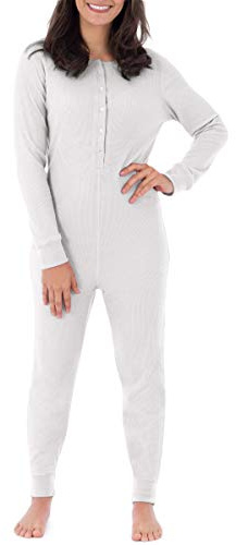 Fruit of the Loom Women's Micro Waffle Premium Thermal Union Suit Pajama Bottom, White, X XX-Large
