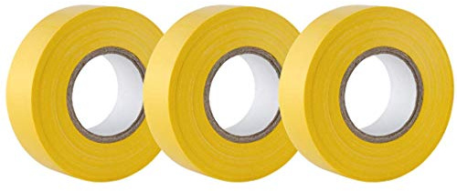 GTSE Isolierband Gelb 19 mm x 20 m 3 Rollen | Strapazierfähig, selbstklebend, PVC, zum Schutz und Reparieren von Kabeln