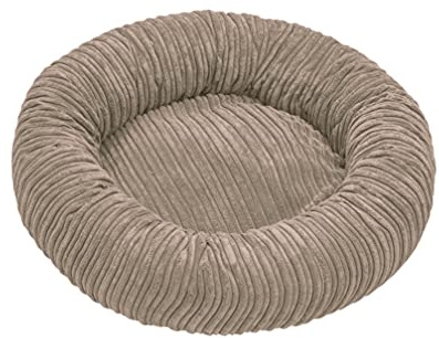 adekor_home Rund Hundebett Katzensofa Tierbett Katzenbett Cord Katzennest Hundekissen Schlafplätze Für EIN Haustier 60cm | 80cm | 100cm Grau/Schwarz/Creme/Braun… (L, Braun)