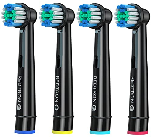 REDTRON Testine Spazzolino Ricambio Compatibile con Oral B (4 pezzi), Testine Spazzolino Elettrico per Precision Clean, Testine di Ricambio per Pro1000 Pro3000 Pro5000 Pro7000 e altri