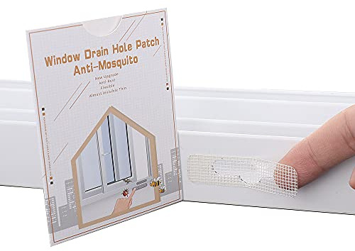 50PCS Window Weep Hole Screen Patch Strong Sticky Waterproof Sun-Resistant PET Adhesive (Plastic White)