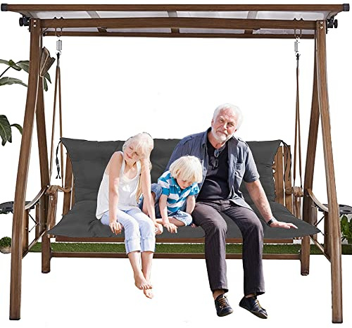 XVBVS Cojín Acolchado para Banco de Jardín 2-3 plazas Cojín con Respaldo para Columpio de Jardín, Cojines para Palets Antideslizante Impermeable para Muebles de Exterior