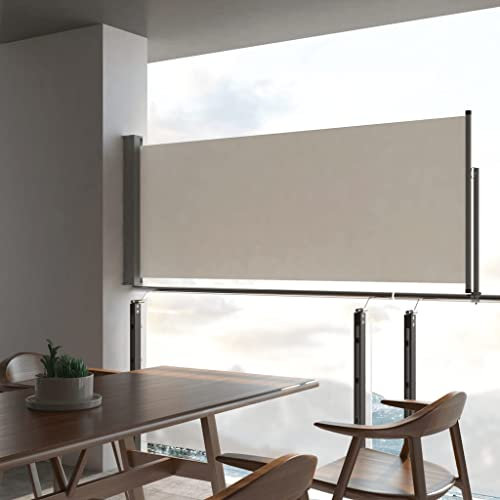 INLIFE Toldo lateral extensible, 100 x 300 cm, color crema