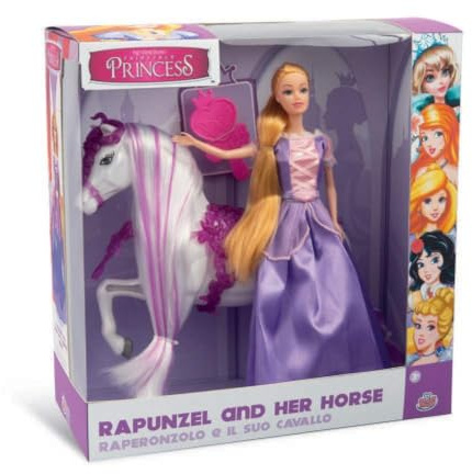 Grandi Giochi GG03023 Princess Raiponce avec sonMajestueux Cheval