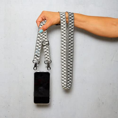 NOOMYA® Premium Fashion Handykette | Set Handyhülle iPhone 14 Plus & Handyband Midnight Star | Handygurt zum Umhängen | Necklace Hülle mit Band | Set Wechselband mit Phone Case | Geschenk