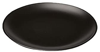 Platos llanos, bandeja redonda de melamina negra anticaída Plato llano Platos Comida Bocadillos Sushi Filete Platos llanos Comida Postre Bandeja de té Vajilla (Color : S, Tamaño del plato : 1pcs) (X