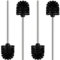 Rovtop 4 Stück WC Klobürste Schwarz, Toilettenbürste mit 7.5 cm Durchmesser, WC Bürste mit Edelstahlstiel, Toilet Brush, Toilettenbürste Edelstahl Klobürste Ersatz