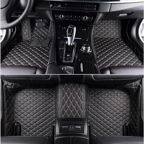 SureRekS Maßgeschneiderte Leder-Fußmatten Autos für Mercedes Benz GLC SUV X253 GLC 200 250 300 350 20152020 2021 2022(Linkslenker), die vollen Schutz und Luxus bieten.,B/Black-Beige