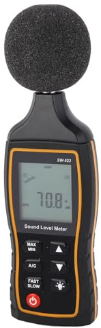 Handschallpegelmesser mit Frequenzgang von 31,5 Hz Bis 8,5 KHz, 30 Bis 130 DB, Hochgenaues Multifunktionales Digitales Geräuschmessgerät für Schallanalyse und