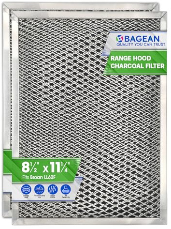 Bagean Stove Hood Vent Filter 8.50 x 11.25 LL62F Charcoal Grease Combo - Fits Ductless Broan Range Hood Filter Replacement - Metal Screen Filters Grease and Carbon Freshen Kitchen Stove Air (2-Pk)