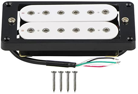 Humbucker Pickup Guitar Bridge Pickup Keramik Magnet Weiß Mit Schwarzem Flachem Rahmen Pickup für E-Gitarre