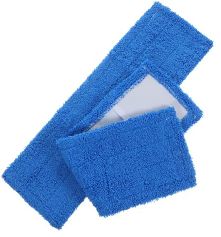 Healeved 2pièces Mop Cloth Replacement Heads Fleece Reusable Cleaning Pad for Floor Mop Easy Install