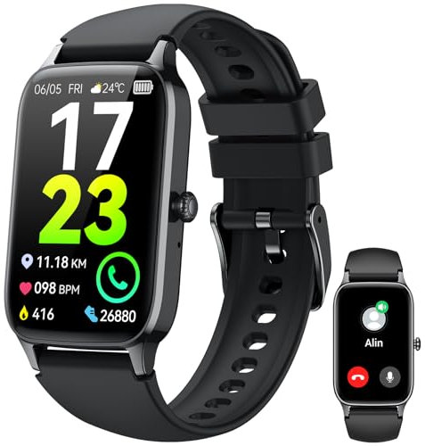 Smartwatch Uomo Donna, 1.57 Orologio Fitness con Effettua/Risposta Chiamate,110+ Sportive Modalità Fitness Tracker, Contapassi/Sonno/Cardiofrequenzimetro, Impermeabil IP68 Smart Watch per Android/iOS