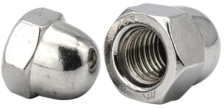 2/5 Stück Eichel-Hutmuttern, metrisches Feingewinde, M8, M10, M12, M14, M16, Edelstahl, Sechskant-Kuppel-Hutmuttern, Blindmuttern(M12x1.25 2pcs)