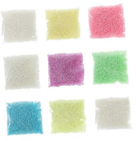 Luxshiny 9piezas Arena Luminosa Para Rellenar Jarrones y Decoración Diy Partículas Brillantes Que Brillan La Oscuridad Polvo Fluorescente Para Botellas Peceras y Manualidades Creativas