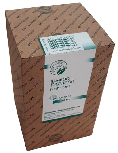 Generisch 1000 palillos de bambú envueltos individualmente en papel, doble punta y sin astillas, respetuoso con el medio ambiente, 100% bambú natural