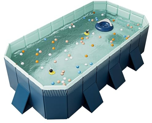 Dyqyym Piscine Hors Sol Pliable et Non Gonflable, Piscine pour Enfants, Coque en Plastique Rigide, Piscine rectangulaire pour Adultes
