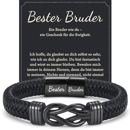 wynn's Geschenke für Männer, Lederarmband mit Gravur für Papa Stiefpapa Bonus Papa Sohn Bruder Enkel Neffe Onkel Mann Ehemann Freund Geschenk zum Geburtstag Weihnachten Vatertag Jahrestag Valentinstag