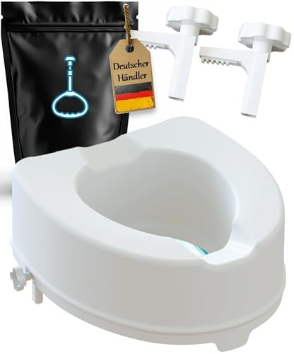 Toilettensitzerhöhung 15cm ohne Deckel von FabaCare, WC-Sitz Toilettenaufsatz bis 200kg belastbar, ergonomische Klo-Erhöhung, sehr robust,leicht, stabil, autoklavierbar