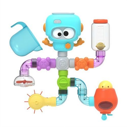 Bath Toys for 3 4 5 6 7 8 Year Olds, STEM Building Bath Toys for Kids, DIY Pipe Assembly Kit with Suction Cups, Educational Bathtub Toy for Toddlers 3+, Creative Tub Time Gifts