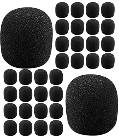 SUPVOX 200pcs Microphone Windproof Cover Small Black Sponge for Headset Microphone Mic Windscreen Covers Protection